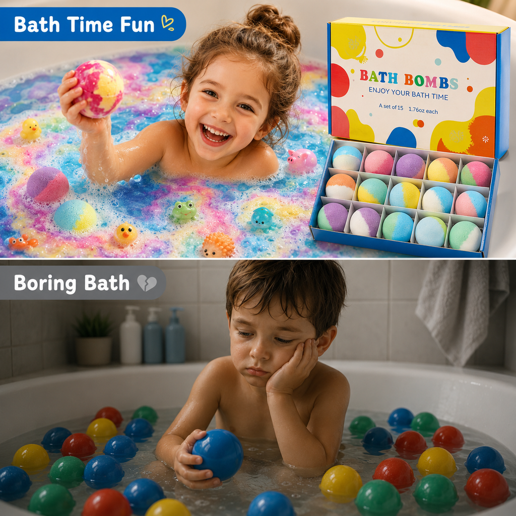 Kids Bath Bombs Gift Set – 15 Pack with Surprise Toys