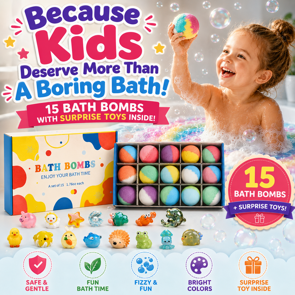 Kids Bath Bombs Gift Set – 15 Pack with Surprise Toys
